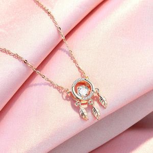 Kedjor halsband Kvinnors 925 Sterling Silver Rose Gold Plated Flexible Clavicle Chain Simple Special-Intress Design Ins Jewelry