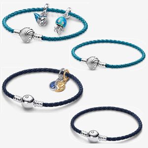 2023 neue Charm-Armbänder aus 925er Silber für Damen, Designer-Modeschmuck, DIY, passend für Pandora, Armband-Set mit im Dunkeln leuchtendem Einsiedlerkrebs und farbwechselnder Qualle