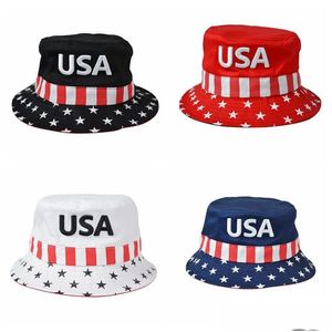 Outros têxteis domésticos Trump Bucket Hats Travel Lazer Fisherman Hat EUA Moda Mulheres Mulheres Top Plano Brim Summer Cap Outdoor Sport DHGX0 0529