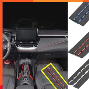 Atualização universal diy flexível interior moldagem tiras de acabamento couro do plutônio acessórios do carro estilo decoração trança tira painel adesivo