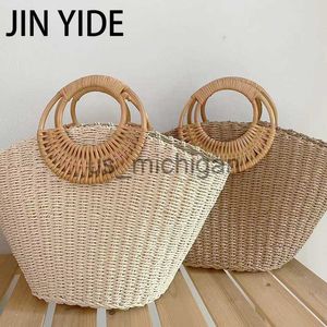 Evening Bags Woven Straw Women Bag 2023 Women's Luxury Handbags Designer Solid Color Handmade Lady Bags Bohemian Vocation Beach Female Clutch J230608