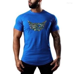 Men's T Shirts European Style Sports T-shirt Men's Casual Round Neck Short Sleeve Muscular Strong Man Fitness Top