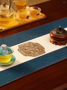 Masa bezi Runner Çin tarzı Zen Çay Plancemat Su geçirmez kahve üst düzey yemek kumaş