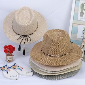 Primavera Estate Panama Cappello di Paglia Beach Shade Cappelli Donna Uomo Pieghevole Traspirante Protezione Solare Cappellini da Viaggio all'aperto