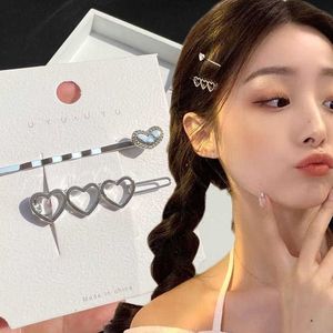 Dangle Chandelier Y2K Silver Heart Hair Clips 헤어 액세서리 Pentagram Harajuku Hot Girls Hair Pins Egirl Sweet Cute Jewelry Z0608