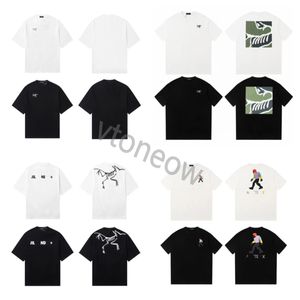2023 New Classic T shirt semplice lettera logo sciolto maniche corte T-shirt uccello verde bianco nero