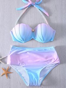 Costumi da bagno da donna Stile da vacanza Bikini a conchiglia Fasciatura Sexy Perla Costumi da bagno push-up Costumi da bagno estivi da spiaggia Costume da bagno da donna