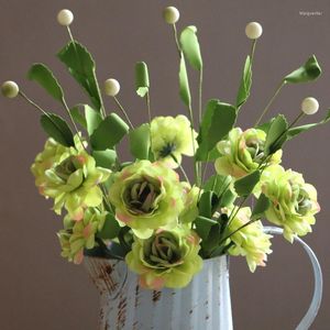 Dekorative Blumen, 5 Stück, 2 Köpfe, Austin Rose, künstliche DIY-Brautstrauß, Hochzeit, Blumenarrangement, Party, Garten, Heimdekoration, Zubehör