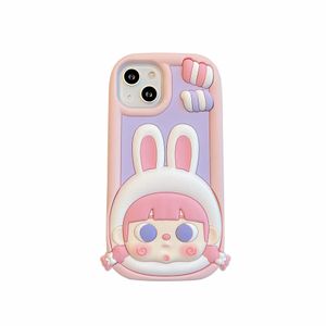 無料のDHLホールセールかわいいキャンディラビットラビットグリル電話ケースiPhone 14 Plus 13 12 Pro Max I11 2023 Pop Ins Cartoon Soft Siliconeカバー14pro 13pro用