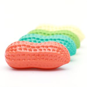 Pet Dog Toys Peanut Shape Squeaking TPR Chewing Toys Bite Resistenta Interactive Training Toys for Small Dogs Accessories