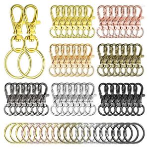 Sleutelhangers 98 Pcs Draaibare Gesp Set 49 Lanyard Karabijnhaak Riem Sleutelhanger Metalen Sleutelhanger Karabijnsluiting