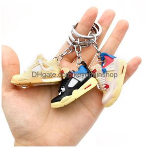 Keychains Lanyards Fashion Brand Basketball Shoes Trendy 37 Styles Pvc Sport Shoe Key Chain Cute Mini Keychain Classic Accessories Dh6Bl