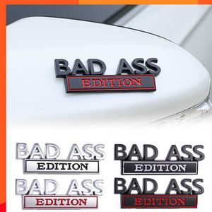 New BAD ASS Edition Emblema 3D Metal Decoração Adesivos de Carro Grade Dianteira Capô Fender Tronco Auto Body Motocicleta SUV Decalques Faça Você Mesmo