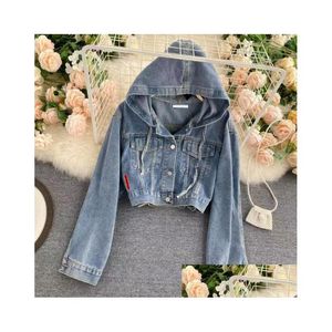 Women'S Jackets Woman Jacket Denim Coat Short Outwears Coats Long Sleeve Designer Budge Spring Autumn Windbreaker Sxl Drop Delivery Dhbdc