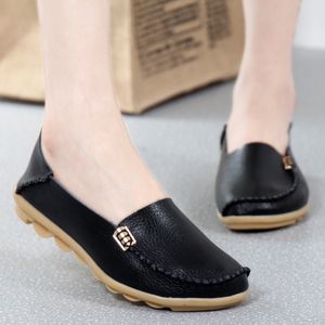 Kvinnliga lägenheter skor glider på äkta läder loafers för kvinnors mockasiner loafers lägenheter damskor plus size sapato feminino