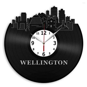 Relógios de parede Wellington Skyline Arte registro relógio decoração para casa aniversário de 12 polegadas