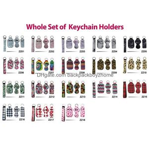 Party Favor Neoprene Armband Keychain Pendant Set Hand Sanitizer Bottle Holder Fashion Printing Lipstick Drop Delivery Home Garden DHWQX