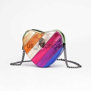 Abendtaschen Damen Eagle Heart Rainbow Bags PU-Lederketten Kleine Umhängetasche Handtasche Luxusdesigner UK Kleine Clutch Bag Diamond Mini Bag J230608