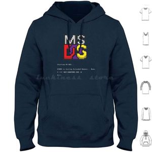 Erkek Hoodies Dos Logo Pikselli Retro OS Uzun Kollu msdos PC Microsoft