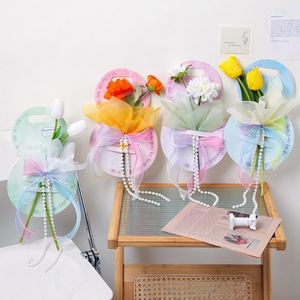 Geschenkpapier 5 Stück Blumenverpackungsbeutel Protable Box Kreatives Dekor PO Prop Florist Shop Verpackungszubehör Muttertag