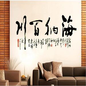 Wall Stickers Noctilucent Stick All Rivers Run Into Sea Calligraphy Affixed The Sitting Room Bedroom Can Remove