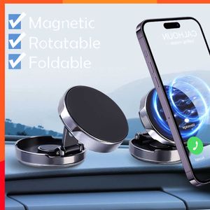 New Foldable Magnetic Car Phone Holder Air Vent Mount Magnet CellPhone Stand Portable GPS Car Mobile Support for IPhone 13 14 Xiaomi