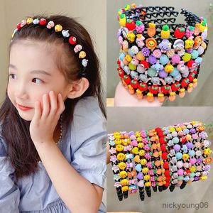 Hair Accessories New Girl Baby Children's Wave Band with Teeth Anti slip Clip Tidy hair headband R230608