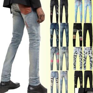 Men'S Jeans Ripped Miri Mens Designer Knee Skinny Straight Size 2840 Motorcycle Trendy Long Hole High Street Drop Delivery Apparel Cl Dhvaj