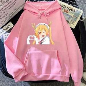Fröken Kobayashis Dragon Maid S Tooru Graphic Hoodies Japanese Anime Manga Print Casual Sweatshirt Four Seasons Men/Women o-hals L230520