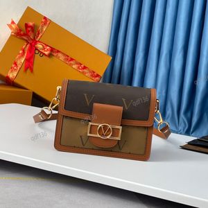 High quality designer bag mini bag Envelope bag shoulder bag handbag crossbody bag Mini Dauphine Soft tan calfskin leather Fashion Bag With original box