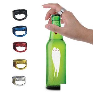 Other Kitchen Dining Bar 22Mm Portable Mini Ring Beer Bottle Opener Kitchen Tools Stainless Steel Finger Ringshape Bottles Beers Dhem5