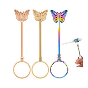 Hollowed Butterfly Cigarette Ring Elegant Fashion Smoke Ring Cigarette Holder Smoking Accessories Adjustable