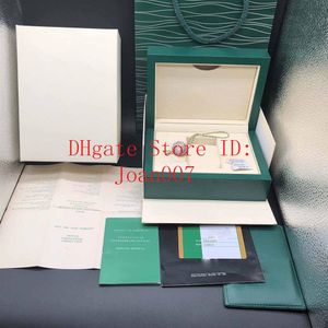 Custodia regalo per scatola orologio verde scuro di qualità per orologi RRR Libretto Tag carta e documenti in scatole per orologi svizzeri inglesi Top Qualit293h