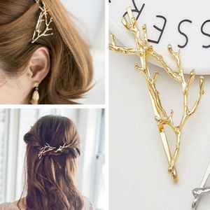 Dangle Chandelier 1 Pcs Fashion Vintage Metal Gold Silver Tree Branch Hair Clips Barrettes Hairpins Headwear Hair Pins Hair Accessories for Women Z0608