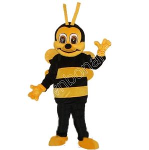 Vuxenstorlek Super Cute Bee Mascot Costumes Cartoon Fancy Suit For Adult Animal Theme Mascotte Carnival Costume Halloween Fancy Dress