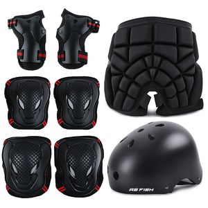 Skate Protective Gear Skateboard Ice Roller Skating Protective Gear Elbow Hip Pads Wrist Safety Guard Cycling Riding Helmet Protector för barn Vuxna 230607