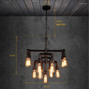 Lampade a sospensione IWHD Iron Water Pipe Lampen Style Loft Lampada a sospensione Apparecchio a LED Retro Vintage Industrial Light Fixtures Home Lighting