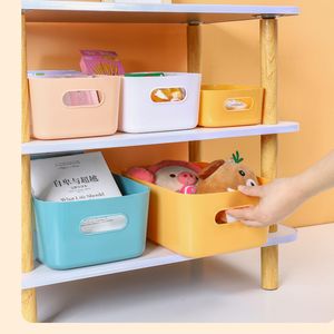 Storage Baskets Box plastic for cloth snacks office kitchen bathroom makeup table organizers space saver Cabinet Plastic Bins 230607