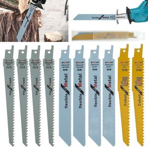 Zaag 10pc Reciprocating Saw Blades Set Saber Saw Blade Combo Set Wood Metal Cutting High Speed Steel Diy Tools Power Tool Accessories