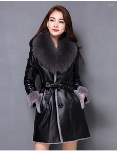 Women's Leather 2023 Genuine Jacket Women Sheepskin Coat Winter Real Fur Shearling Collar X3919 KJ3687