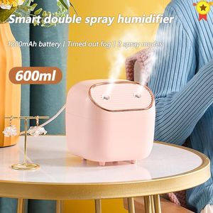 Humidifiers Humidifier Double Spray Humidifier USB chargeable Air Atomization Water Replenishing Instrument Desktop Mini Aromatherapy