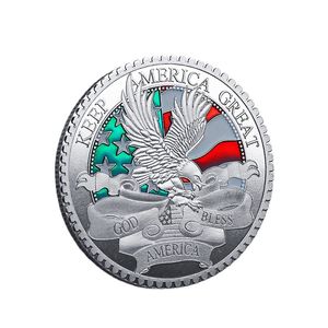 2024 Donald Trump Moeda Presidente Termo Artesanato comemorativo Keep America Great Metal Badge