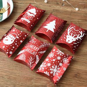 Confezione regalo 16PCS Scatola di Natale Imballaggio a forma di cuscino Merry Navidad Year Decorazione per la casa Candy Bar Boxlaser Xmas 2023