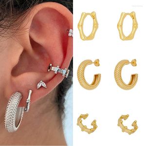 Hoop Earrings CRMYA Gold Silver Color Big Huggie Earings Metal CZ Ear Clips Cuffs For Women Fashion Circle Christmas Girl Jewelry Gift