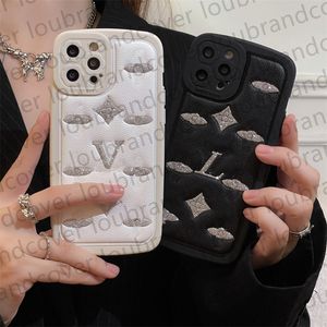 Phone Case Designer iPhone Case for Apple iPhone 14 Pro Max 13 12 11 14ProMax XsMax XR 14pro 14Plus 13ProMax 12ProMax V Luxury Leather Embossing Glitter Mobile Cover