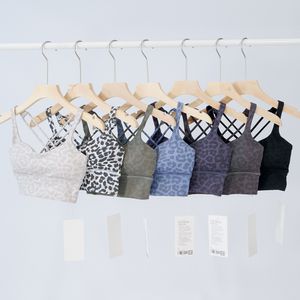 Luu Tanks Camis Designer Tracksuit Leopard 프린트 스포츠 브라 요가 가슴 패드와 함께 누드 브라 충격 방지 보디 빌딩 브래지어