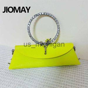 Abendtaschen JIOMAY Clutch Bag Luxus Designer Handtasche für Frauen 2023 mit Kette Metall Ring Griff PU Leder Strass Geldbörsen Umhängetasche J230608
