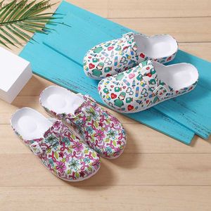 Pet Hospital Doctor Nurse Work Slippers Unisex Strap Flat Soft Eva Shoes Nursing Clogs Spa Shoes Slippers Surgical Room Slippers L230518