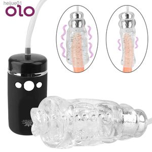 Olo Male Masturbator Cup Oral Sex Machine Sex Toy for Men avsugning vibrerande stark sugelektriska vuxna sexprodukter L230518