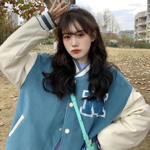Kurtki damskie w stylu harajuku mundurek baseballowy Kobiety wiosna-autumn koreańska modna modna kurtka szwu żeńska streetwear luźne mecze